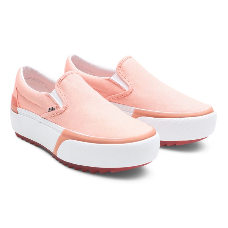Women's Vans Pastel Classic Slip-On Stacked Shoes India - White [FQ1498026]